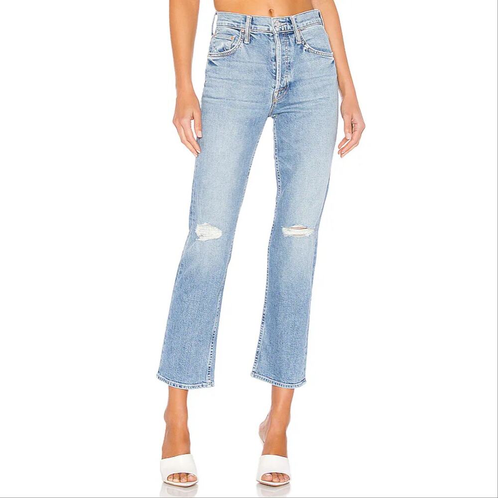 MOTHER Light Blue Straight Leg Jeans - Picture 1 of 11